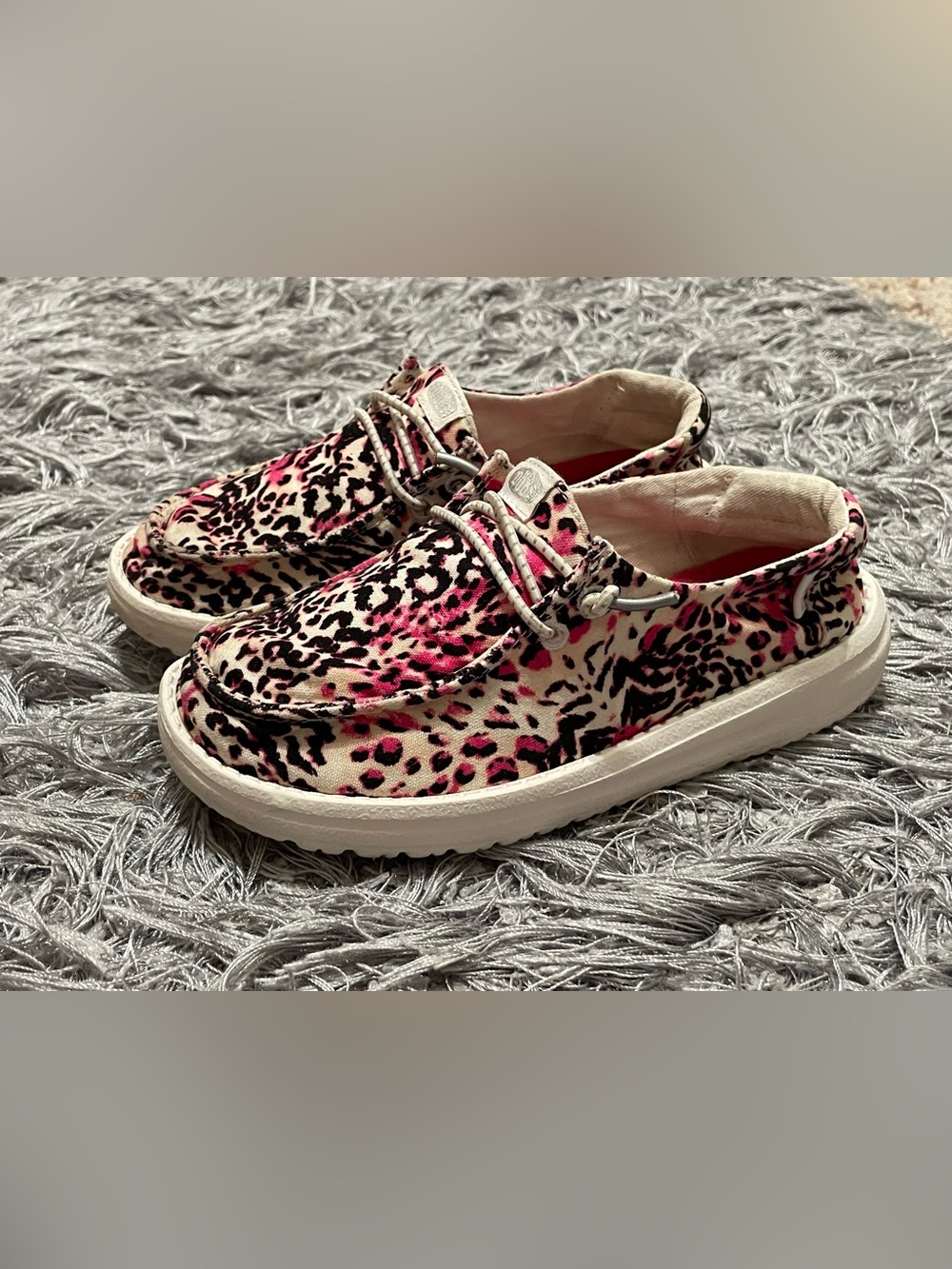 Hey Dude Kids Pink Leopard Print 13